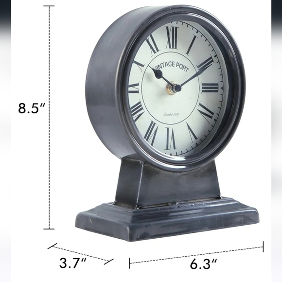 Vintage Style Black Table Clock New In Box - Picture 3 of 16